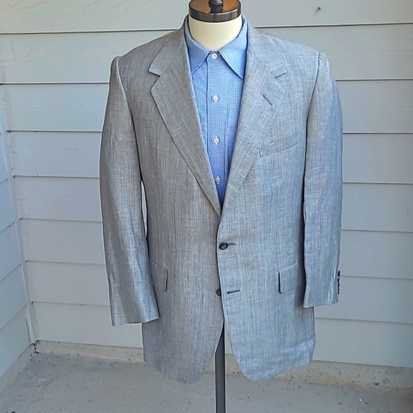 OXXFORD Onwentsia Grey Modest Plaid Silk Blend Sz 42 R L Mens Sport‎ Coat Blazer